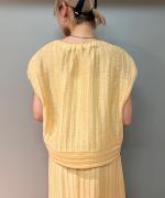 ACAR リネンナイロンジャガード ブラウス