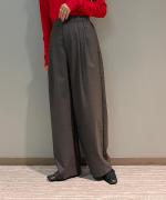 ウールデニム&T/Wミルドツイル ワイドパンツ