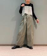 60/2 C/Tシャンブレーギャバ撥水 ワイドパンツ