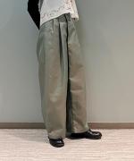 60/2 C/Tシャンブレーギャバ撥水 ワイドパンツ