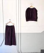 ACAR リネンナイロンジャガード Iラインロングスカート