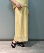 ACAR リネンナイロンジャガード Iラインロングスカート