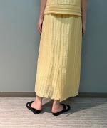 ACAR リネンナイロンジャガード Iラインロングスカート