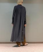 レーヨン/コットンジャガード ロングワンピース