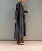 レーヨン/コットンジャガード ロングワンピース