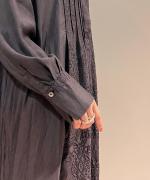 レーヨン/コットンジャガード ロングワンピース