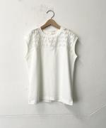 カットジャガード ノースリーブトップス