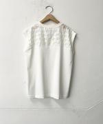 カットジャガード ノースリーブトップス
