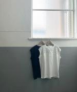 カットジャガード ノースリーブトップス