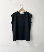カットジャガード ノースリーブトップス