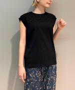 カットジャガード ノースリーブトップス