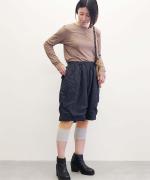 ポリエステルライトタフタ・高温高圧製品染め　ワイドショートパンツ