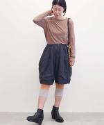 ポリエステルライトタフタ・高温高圧製品染め　ワイドショートパンツ