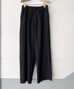 ポリエステル・サッカーチェック カカトレスパンツ