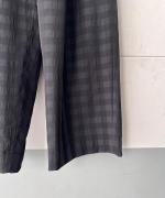 ポリエステル・サッカーチェック カカトレスパンツ