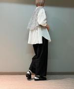 ポリエステル・サッカーチェック カカトレスパンツ