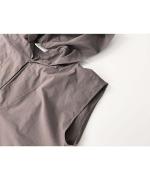 Sleeveless Hooded Shirts Dress - Cambric