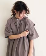 Sleeveless Hooded Shirts Dress - Cambric