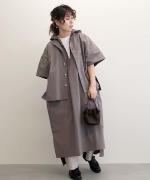 Sleeveless Hooded Shirts Dress - Cambric