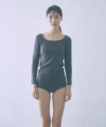 コットンシルクインナー　ロングスリーブ