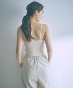 コットンシルクインナー　パッド付きキャミソール