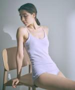 コットンシルクインナー　パッド付きキャミソール