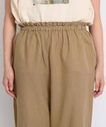 リネンコットン　クロップドテーパードパンツ