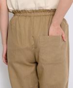 リネンコットン　クロップドテーパードパンツ