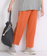 リネンコットン　クロップドテーパードパンツ