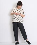 リネンコットン　クロップドテーパードパンツ