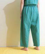 リネンコットン　クロップドテーパードパンツ