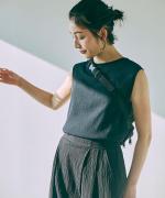 wrinkled cotton ロングタンクトップ 