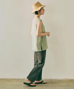 wrinkled cotton ロングタンクトップ 