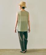 wrinkled cotton ロングタンクトップ 