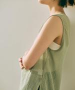 wrinkled cotton ロングタンクトップ 