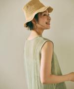 wrinkled cotton ロングタンクトップ 