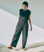 wrinkled cotton ロングタンクトップ 