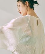 wrinkled cotton ラグランプルオーバー