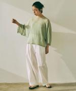 wrinkled cotton ラグランプルオーバー