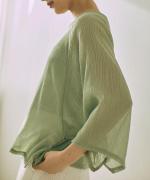 wrinkled cotton ラグランプルオーバー