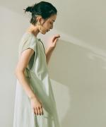 wrinkled cotton バックシアーワンピース