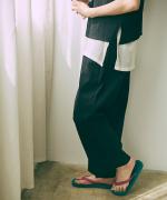 bumpy cotton ラップパンツ