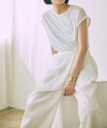 bumpy cotton ラップパンツ