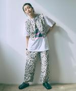 biotop printing イージーテーパードパンツ