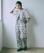 biotop printing イージーテーパードパンツ