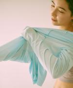 flow cotton silk タートルネック