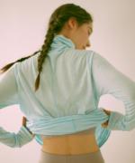 flow cotton silk タートルネック