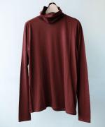 flow cotton silk タートルネック