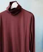 flow cotton silk タートルネック