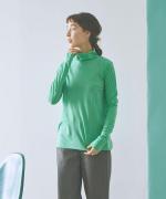 flow cotton silk タートルネック